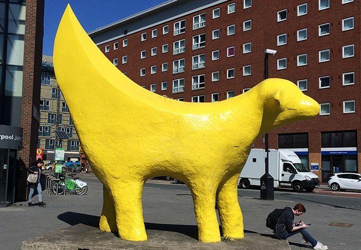 Ceramic Lambanana sculpture Liverpool