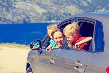 Family in car