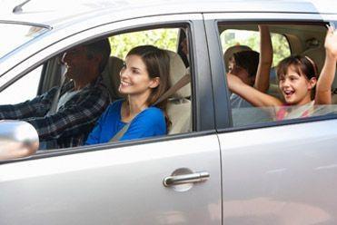 Family on long car journey