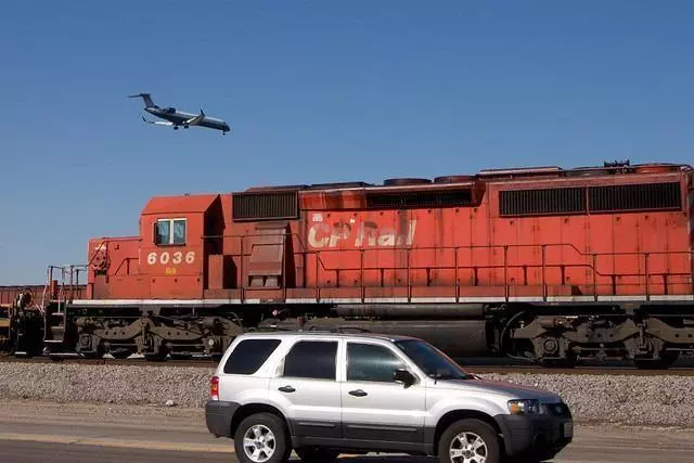 Car, train and plane