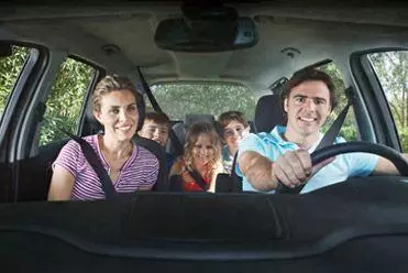 Family on road trip