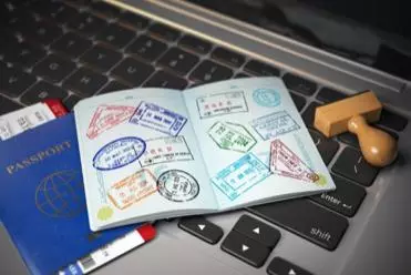 Visa stamps in passport