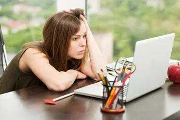 Woman stressed online