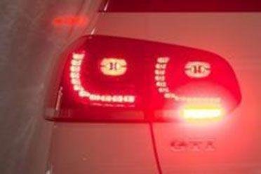Left brake light of car